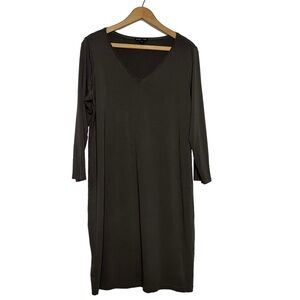 Eileen Fisher Long Sleeve Green T-Shirt Dress Size Large
